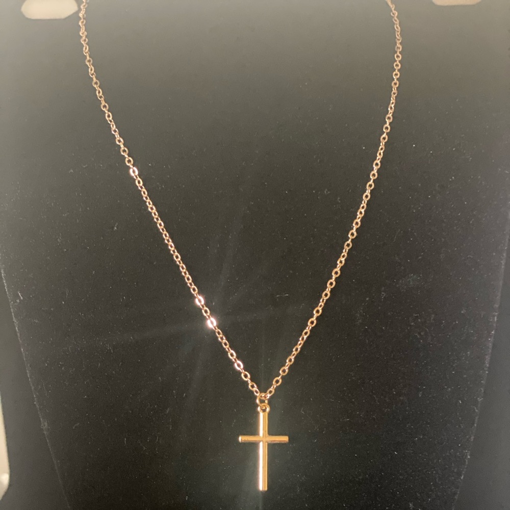 Gold plated cross necklace
